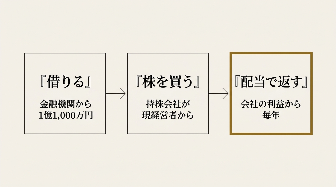 借りる、株を買う、配当で返す。社内承継で借入が動く3つの段階