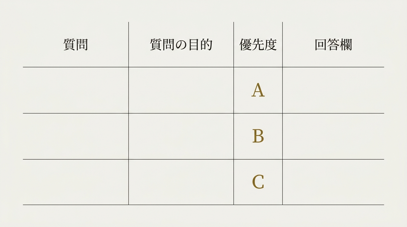 想定Q&A表の形
