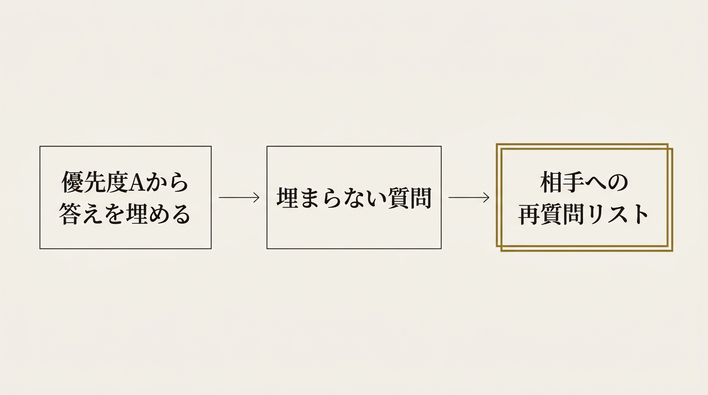 優先度Aから再質問リストへ